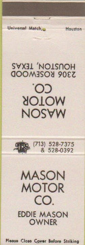 Matchbook Cover - Mason Motor Co Houston TX