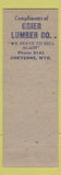 Matchbook Cover - Jas Snedaker Contractor Cheyenne WY Grier Lumber