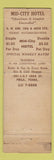 Matchbook Cover - Mid City Hotel Philadelphia PA