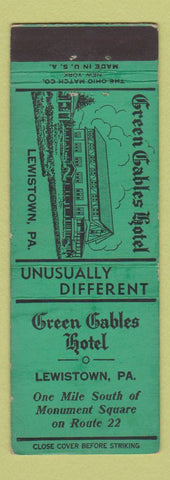 Matchbook Cover - Green Gables Hotel Lewistown PA
