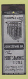 Matchbook Cover - Fort Stanwix Hotel Johnstown PA BLACK SILVER