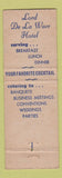 Matchbook Cover - Lord De LA Warr Hotel Wilmington DE WEAR