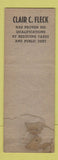 Matchbook Cover Clair Fleck Republican Election County Commissioner ADVANCE WEAR