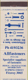 Matchbook Cover - Allfateners Supply Fitzroy? New Zealand