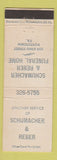 Matchbook Cover - Schumacher & Reber Funeral Home Potstown PA WEAR