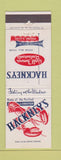 Matchbook Cover - Hackney's Lobster restaurant Atlantic City NJ