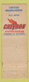 Matchbook Cover - Chevron oil gas United Airlines WEAR