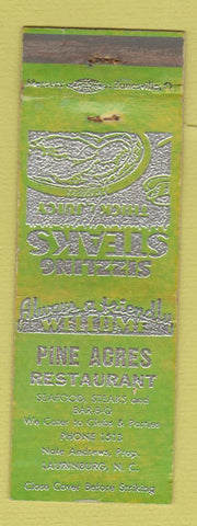 Matchbook Cover - Pine Acres Restaurant Laurinburg NC WEAR