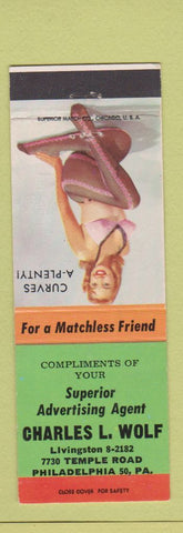 Matchbook Cover - Charles Wolf Match Collector Philadelphia PA pinup