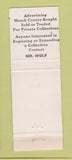 Matchbook Cover - Charles Wolf Match Collector Philadelphia PA pinup
