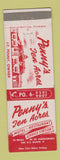 Matchbook Cover - Penny's Ten Acres Motel Restaurant Harrisburg PA
