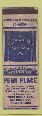 Matchbook Cover - Penn Place Altoona PA WEAR