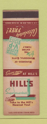 Matchbook Cover - Hill's Super Markets Grocery