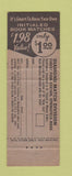 Matchbook Cover - Hill's Super Markets Grocery