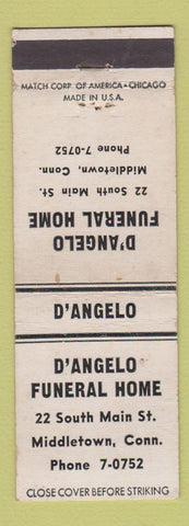 Matchbook Cover - D'Angelo Funeral Home Middletown CT