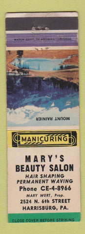 Matchbook Cover - Mary's Beauty Salon Harrisburg PA WEAR