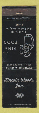 Matchbook Cover - Lincoln Woods Inn York PA