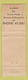 Matchbook Cover - Lincoln Woods Inn York PA