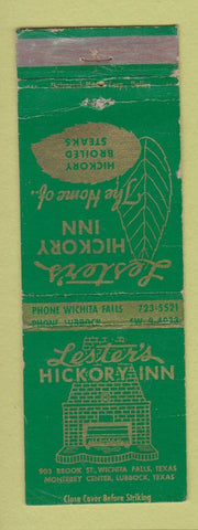 Matchbook Cover - Lester's Hickory Inn Lubbock TX WEAR