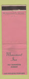 Matchbook Cover - Monument Inn Old Bennington VT WEAR