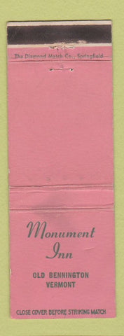 Matchbook Cover - Monument Inn Old Bennington VT WEAR