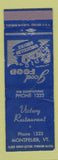 Matchbook Cover - Victory Restaurant Montpelier VT
