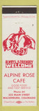 Matchbook Cover - Alpine Rose Cafe Walsenburg Colorado