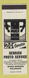 Matchbook Cover - Denrich Photo Service Idaho Springs CO Kodak WHITE