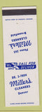 Matchbook Cover - Miller's Cleaners Denver Broomfield Colorado