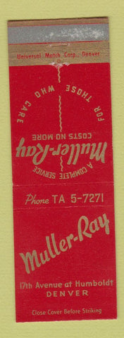 Matchbook Cover - Muller Ray Cleaners Denver Colorado