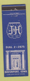 Matchbook Cover - Hill Fredericks Mortuary Davenport IA