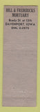 Matchbook Cover - Hill Fredericks Mortuary Davenport IA