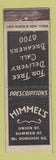 Matchbook Cover - Himmel's Drug Stores