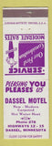 Matchbook Cover - Dassel Motel Dassel MN