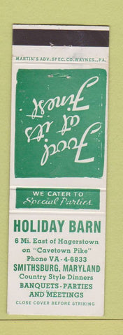 Matchbook Cover - Holiday Barn Smithsburg MD