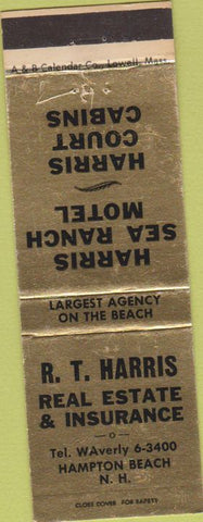 Matchbook Cover - Harris Real Estate Motel Hampton Beach NH