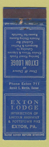 Matchbook Cover - Exton Lodge PA WEAR