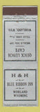 Matchbook Cover - H&H Blue Ribbon Inn Worland WY Federal