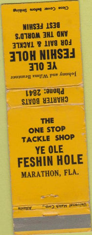 Matchbook Cover - Ye Ole Fishin Hole Marathan FL WORN