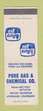 Matchbook Cover - Pure Gas and Chemical Loveland Colorado