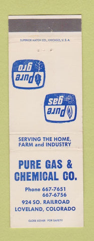 Matchbook Cover - Pure Gas and Chemical Loveland Colorado