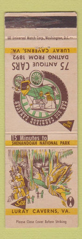 Matchbook Cover - Luray Caverns VA Antique Car Museum
