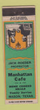 Matchbook Cover - Manhattan Cafe Mason TX