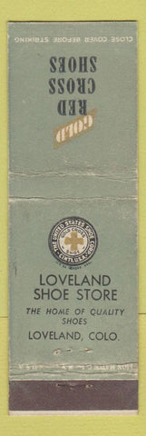 Matchbook Cover - Gold Red Cross Soes Loveland Colorado