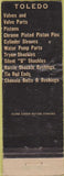 Matchbook Cover - Toledo Valves Horton KS WORN