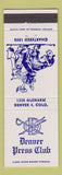 Matchbook Cover - Denver Press Club Colorado