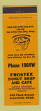Matchbook Cover - Frostee Donut Shop Cafe Alliance NE YELLOW