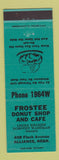 Matchbook Cover - Frostee Donut Shop Cafe Alliance NE TEAL