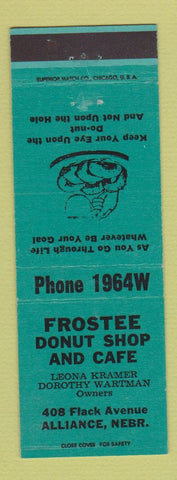 Matchbook Cover - Frostee Donut Shop Cafe Alliance NE TEAL