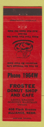 Matchbook Cover - Frostee Donut Shop Cafe Alliance NE RED